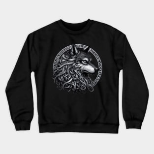 Wolf Fenrir Norse Mythology Viking Warrior Crewneck Sweatshirt